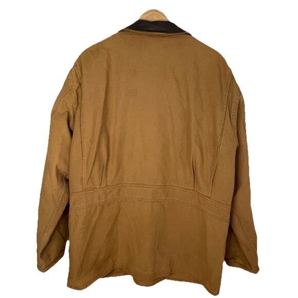 VTG Woolrich Tan Canvas Barn Chore Saddle Jacket Southwestern Wool Lining LRG - Picture 4 of 16